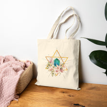 Merkaba Tote Bag Magnolia Flower Merkabah Icosahedron Yoga Bag Merkaba Gift Ideas Hexagon Body Mind Spirit Merkabah Mysticism Cotton Tote