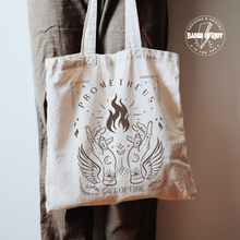 Prometheus Tarot Tote Bag Greek Mythology Gift for Him Mythcore Prometheus God of Fire Light academia Cotton Canvas Tote Bag